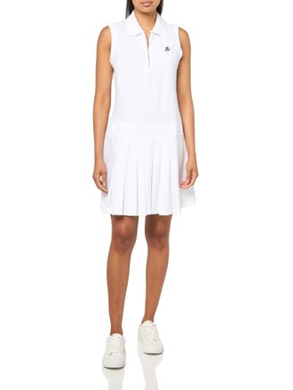 Tommy Hilfiger Womens Sleeveless Collared Front Zip Tank Dress Casual, Bright White, M