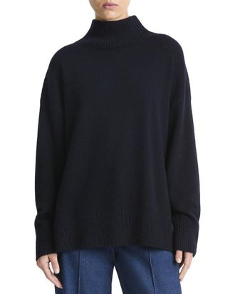 Vince Dropped-Shoulder Turtleneck Wool & Cashmere-Blend Top