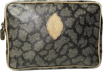 Saint Laurent Pre-owned Clutches, female, Black, Size: ONE SIZE Pre-owned Leather Clutch