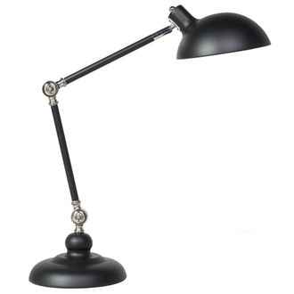 Beliani L&aacute;mpara De Mesa De Metal Negro 80 Cm Brazo Ajustable Pantalla Moderna Meramec