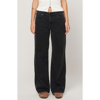 Abrand 99 Heidi Baggy Straight Leg Jeans in Washed Black at Nordstrom, Size 23