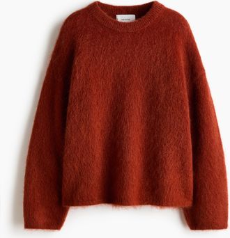 H&M Oversize-Pullover aus Mohairmix - Orange