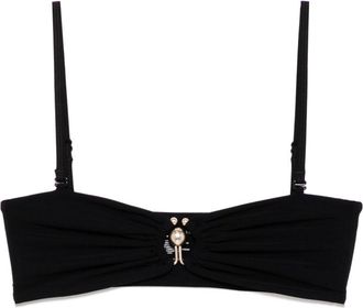 CHRISTOPHER ESBER Top a fascia con ruches - Nero