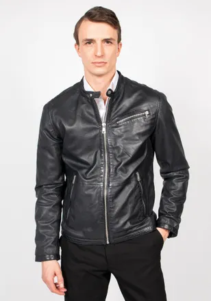 Freaky Nation Lederjacke FREAKY NATION Davis-FN, Herren, Gr. S, schwarz, 100% Leder, Jacken Lederjacke