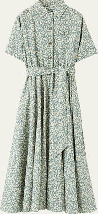 Loro Piana Shelly Floral-Print Linen Shirtdress