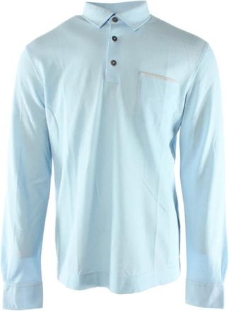 Ermenegildo Zegna Katoenen polo shirt - Heren - Polos - Blauw - L - Katoen - Tops