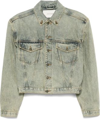 Entire studios Shrunken Denim Jacket Surface Wave - Dames - Spijkeroverhemden - Blauw - XS - Denim - Overhemden