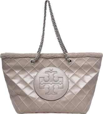 Tory Burch Borsa Tote Ella in Shearling - - Bags - Donna - Grigio - ONE SIZE