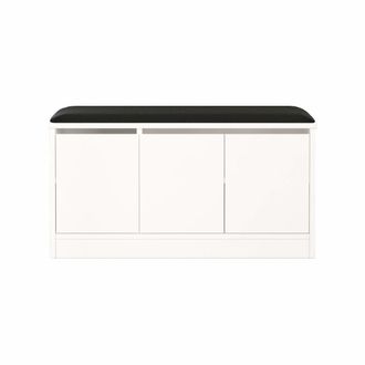 Mobili Rebecca Banco zapatero con asiento y 2 estantes en aglomerado blanco