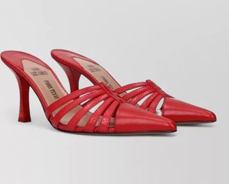 PARIS TEXAS leather stiletto mules