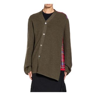 Comme Des Gar&ccedil;ons Cardigans, male, Green, Size: M Split Cardigan