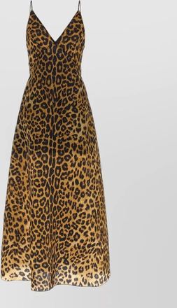 Alberta Ferretti organza dress midi length leopard print