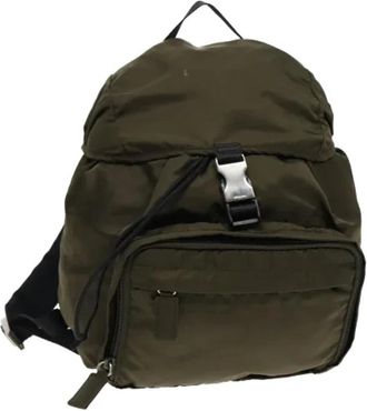 Prada Pre-owned Vintage Nylon Rugzak - Dames - Vintage Rugzakken - Groen - ONE Size - Nylon - Vintage