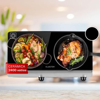 Klarstein Klarstein Vitrocer&aacute;mica Doble Cookbuddy 2400w 5 Niveles De Potencia