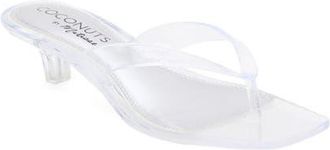 Matisse Footwear Margo Kitten Heel Flip Flop in Clear at Nordstrom, Size 6