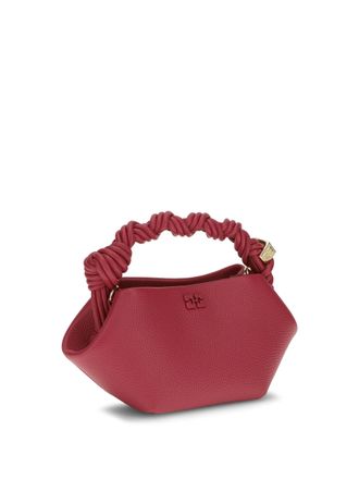 Ganni Womens Bou Handbag Grained Leather Persian Red Handbags Hand Bags