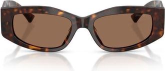 Jimmy Choo London 53mm Irregular Sunglasses in Havana /Dark Brown at Nordstrom