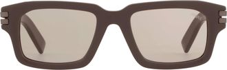 Ermenegildo Zegna Light Brown Rectangular Mens Sunglasses EZ0255 45E 51