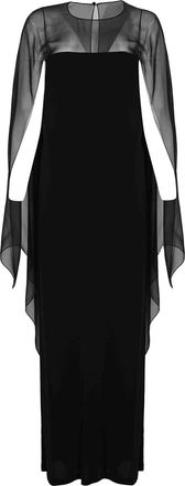 Alberta Ferretti Long viscose dress with chiffon sleeves