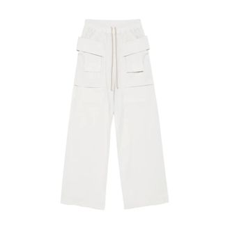 Rick Owens Wide Trousers, male, White, Size: XS Creatch Wide Cargo Drawstring