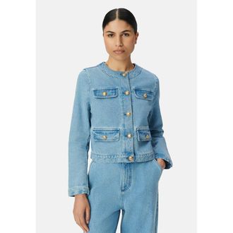 Ikks Denim vest met ronde kraag en lange mouwen