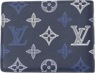 Louis Vuitton Pre-owned Monogram Shadow Portemonnee (bi-fold) - Heren - Vintage Accessoires - Blauw - ONE Size - Vintage