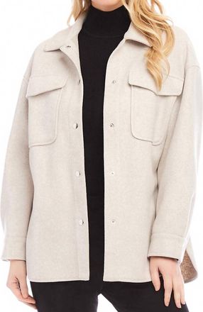 Karen Kane Shirt Jacket In Stone