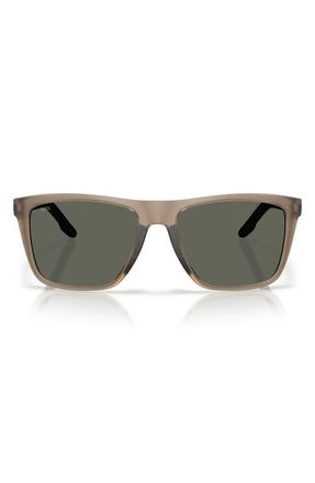 Costa Mainsail XL 59mm Polarized Square Sunglasses in Matte Brown Smoke /Gray 580G at Nordstrom