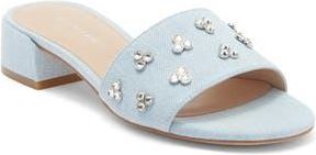 Stuart Weitzman Tammy Crystal Slide Sandal in Light Blue at Nordstrom Rack, Size 10.5