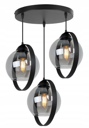 OEM L&aacute;mpara Colgante Moderna Con Anillos De Pantalla De Cristal