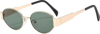 Generic Metal Small Frame Mens Driving Sunglasses Vacation Outdoor Womens Sun Glasses(Green)