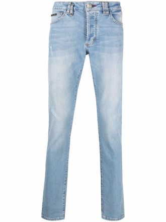 Philipp Plein distressed straight-leg jeans - Blue
