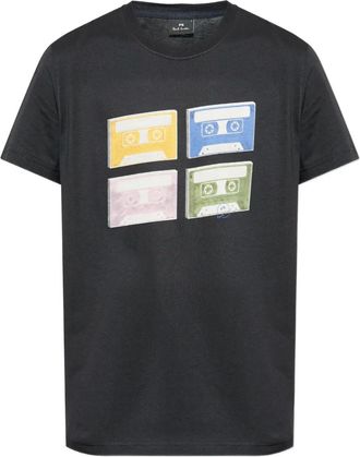 Paul Smith T-shirt met cassetteband-print - Zwart