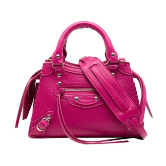 Balenciaga Pre-owned Handbags, female, Pink, Size: ONE SIZE Pre-owned Leather Top Handle Bag