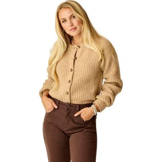 Carve Designs Daphne Wool Cardigan in Camel at Nordstrom, Size Xx-Small