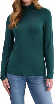FDJ Long-Sleeve Mock Neck Top In Spruce