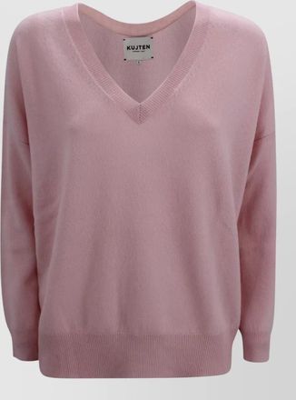 Kujten lolita v neck organic cashmere sweater