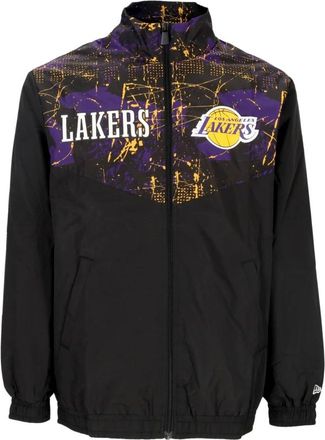 New Era NBA All Over Print Track Jacket - Heren - Zomerjassen - Zwart - S - Polyester - Jassen
