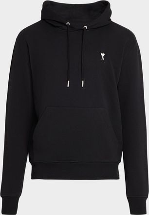 Ami Men & apos;s Quota Contrast-Embroidered Cotton Hoodie