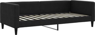 vidaXL Sof&aacute; Cama Sin Colch&oacute;n Tela Negro 90x200 Cm Vidaxl