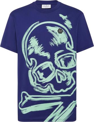 Philipp Plein T-shirt Ronde Hals Skull - Heren - T-shirts - Blauw - XS - Katoen - Tops