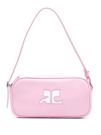 Courr&egrave;ges Pink Baguette Leather Handbag