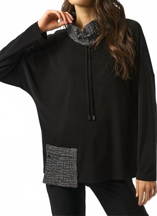 Joseph Ribkoff Casual Mock Neck Pullover In Black/grey