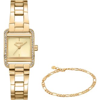 DKNY L 143 Bracelet Watch & Bracelet Set in Champagne at Nordstrom