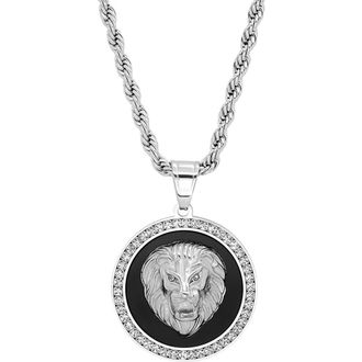 HMY Jewelry 18K Gold Plated Pave Crystal Lion Pendant Necklace in Metallic at Nordstrom Rack