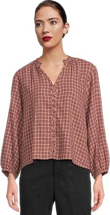 L.L.Bean Signature Portland Popover Shirt Womens Clothing Washed Orchid Plaid : XL, Cotton/Hemp