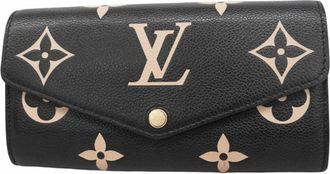 Louis Vuitton Beige Black Long Wallet (Bi-Fold) (Pre-Owned)