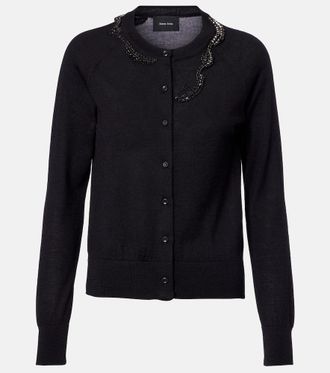 Simone Rocha C&aacute;rdigan de lana y seda adornado