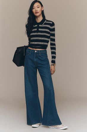 Mother Lemon Twist High-Rise Wide-Leg Jeans