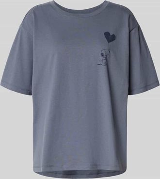 Jake*s Casual T-Shirt mit Snoopy-Print in Jeansblau, Gr&ouml;&szlig;e S